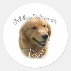 Golden Retriever Dad 2 Classic Round Sticker