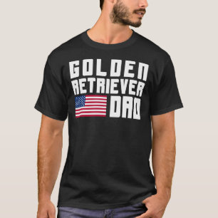 Golden Retriever Dad American Flag T-Shirt
