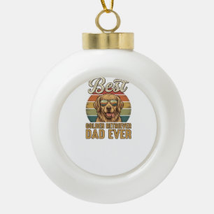 Golden Retriever Dad Ever Vintage Sunset Shirt Des Ceramic Ball Christmas Ornament