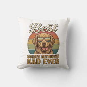 Golden Retriever Dad Ever Vintage Sunset Shirt Des Cushion