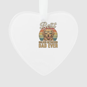 Golden Retriever Dad Ever Vintage Sunset Shirt Des Ornament