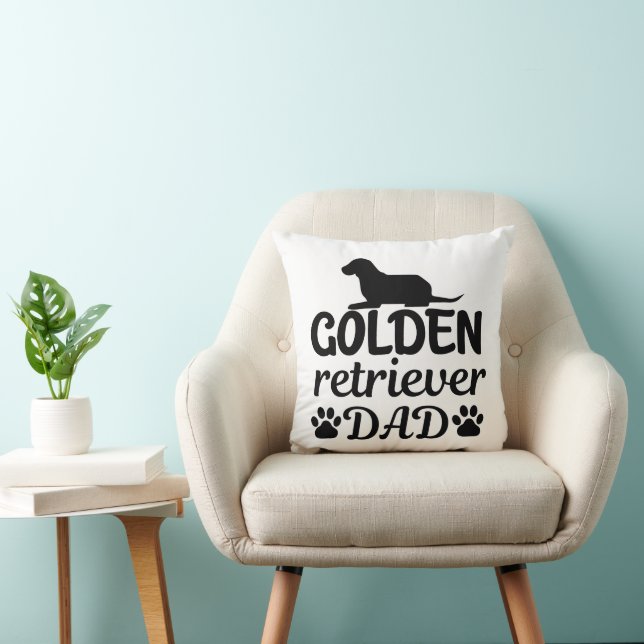 Golden Retriever Dad  Funny Men's Basic T-Shirt Cushion (Chair)