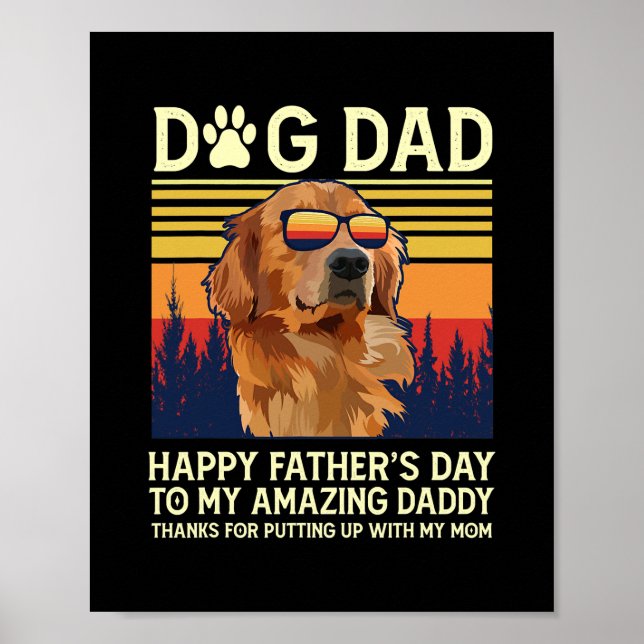 Golden Retriever Dad Happy Father's Day To My Poster (Front)