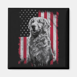 Golden Retriever Dad Mum America 4th of July Magnet