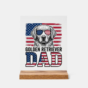 Golden Retriever Dad Patriotic Vintage Dog Shirt_1 Acrylic Sign
