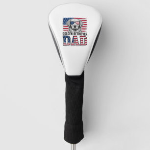 Golden Retriever Dad Patriotic Vintage Dog Shirt_1 Golf Head Cover