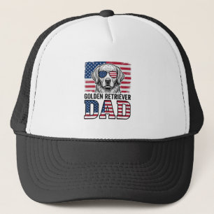 Golden Retriever Dad Patriotic Vintage Dog Shirt_1 Trucker Hat