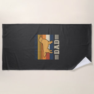 Golden Retriever Dad Retro Dog Beach Towel