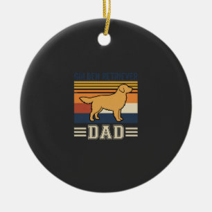 Golden Retriever Dad Retro Dog Ceramic Ornament