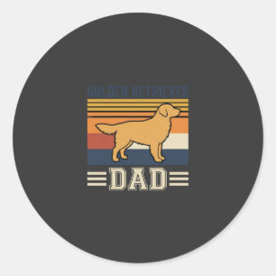 Golden Retriever Dad Retro Dog Classic Round Sticker
