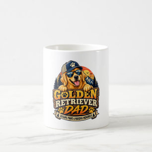 Golden Retriever Dad Retro Vintage Sunset Coffee Mug