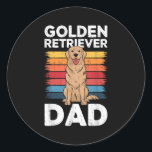 Golden Retriever Dad Shirt Men Daddy Dog Lover Fat Classic Round Sticker<br><div class="desc">Golden Retriever Dad Shirt Men Daddy Dog Lover Fathers Day</div>