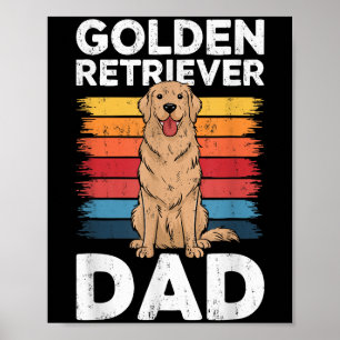 Golden Retriever Dad Shirt Men Daddy Dog Lover Fat Poster