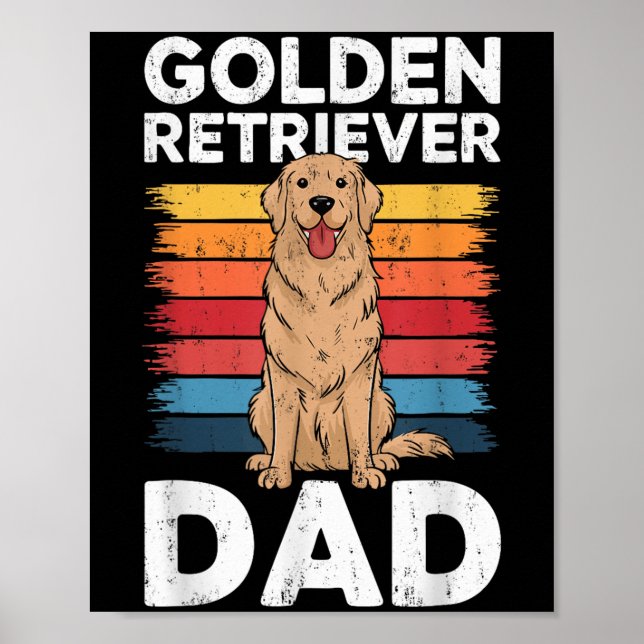 Golden Retriever Dad Shirt Men Daddy Dog Lover Fat Poster (Front)