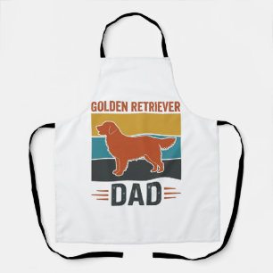 Golden Retriever Dad Vintage Dog Lover Vector Desi Apron