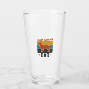 Golden Retriever Dad Vintage Dog Lover Vector Desi Glass