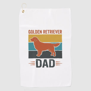 Golden Retriever Dad Vintage Dog Lover Vector Desi Golf Towel