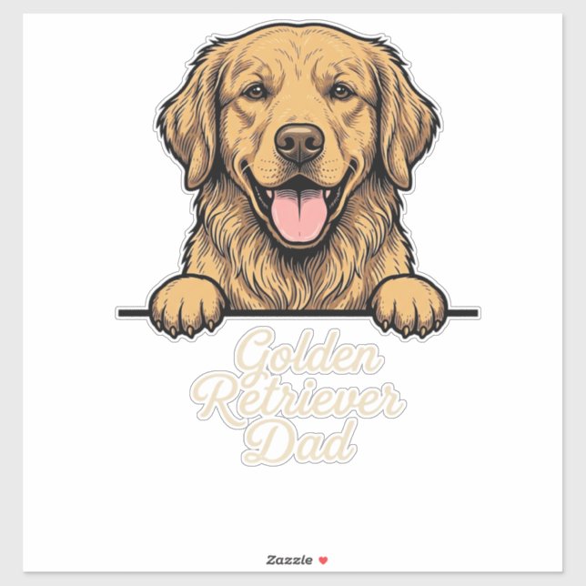 Golden Retriever Dad Vintage Engraving (Sheet)