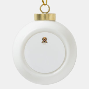Golden Retriever Dad Vintage Engraving Ceramic Ball Christmas Ornament