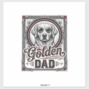 Golden Retriever Dad Vintage Engraving Design_1