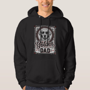 Golden Retriever Dad Vintage Engraving Design_1 Hoodie