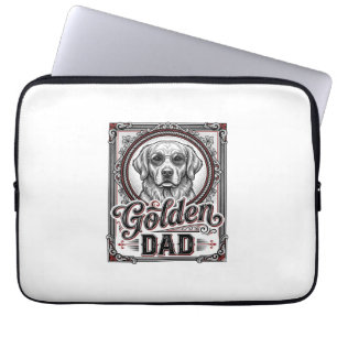 Golden Retriever Dad Vintage Engraving Design_1 Laptop Sleeve
