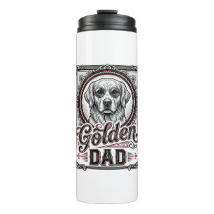 Golden Retriever Dad Vintage Engraving Design_1 Thermal Tumbler