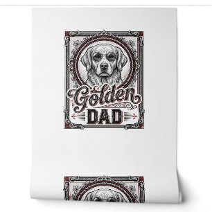 Golden Retriever Dad Vintage Engraving Design_1 Wallpaper