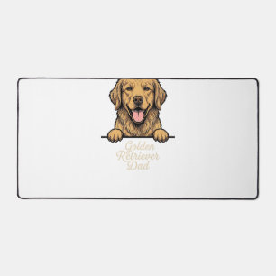 Golden Retriever Dad Vintage Engraving Desk Mat