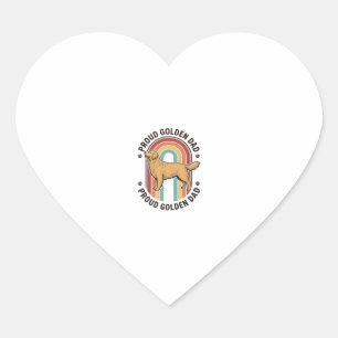 Golden Retriever Dad Vintage Engraving Dog Lover S Heart Sticker