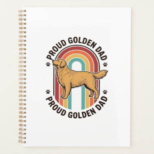 Golden Retriever Dad Vintage Engraving Dog Lover S Planner