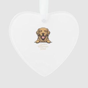 Golden Retriever Dad Vintage Engraving Ornament