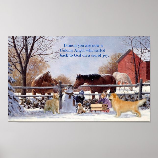 Golden Retriever Damon Poster (Front)