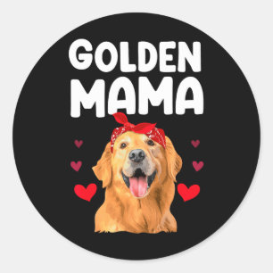 Golden Retriever Design For Mum Women Golden Retri Classic Round Sticker