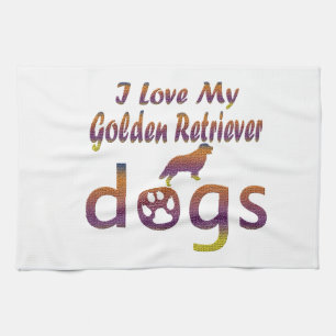 Golden Retriever designs Tea Towel