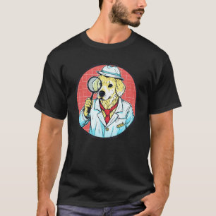 Golden Retriever Detective Funny Dog Mystery T-Shirt