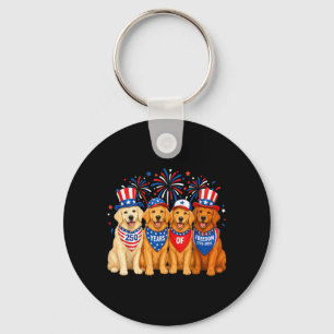 Golden Retriever Dog 250 Years Aamerican 1776 2026 Key Ring