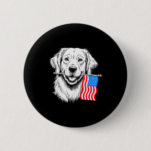 Golden retriever dog 4th of july merica american 6 cm round badge