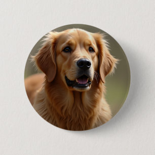 Golden Retriever Dog 6 Cm Round Badge