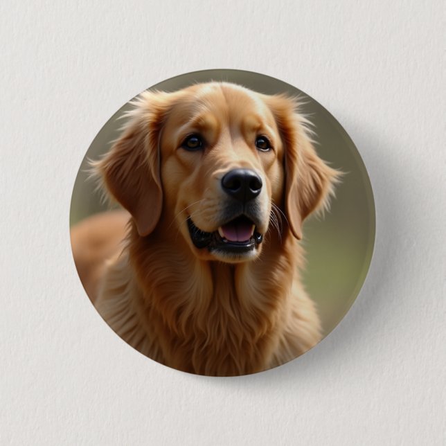 Golden Retriever Dog 6 Cm Round Badge (Front)