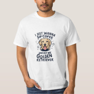 Golden Retriever Dog And Coffee Lovers T-Shirt