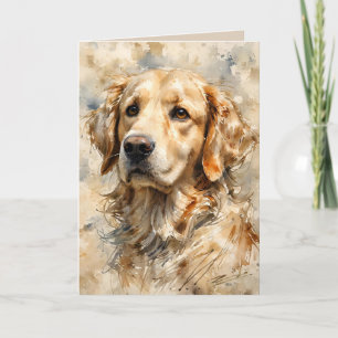 Golden Retriever Dog Art Design Card