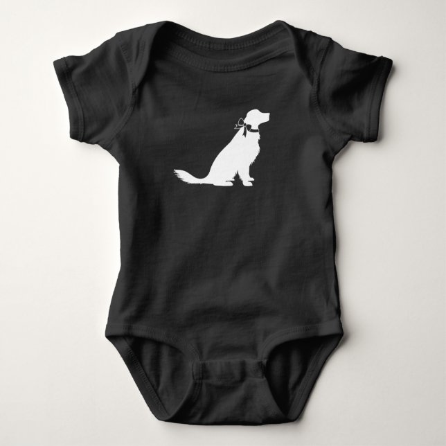 Golden Retriever Dog Baby Shower Baby Bodysuit (Front)