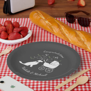 Golden Retriever Dog Baby Shower Gender Neutral Paper Plate