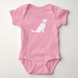 Golden Retriever Dog Baby Shower Pink Girl Baby Bodysuit