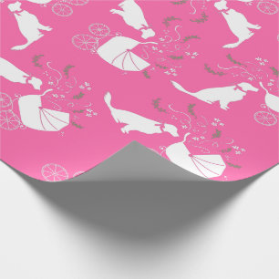 Golden Retriever Dog Baby Shower Pink Girl Wrapping Paper