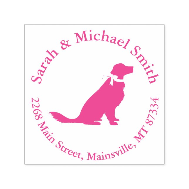 Golden Retriever Dog Baby Shower Pink Self-inking Stamp (Design)