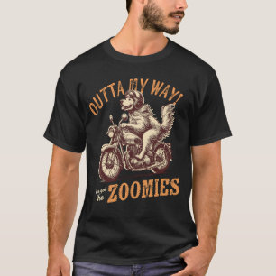 Golden Retriever Dog Biker Motorcycle Rider Outta T-Shirt