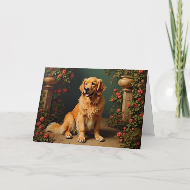 Golden Retriever Dog Blank Card (Front)