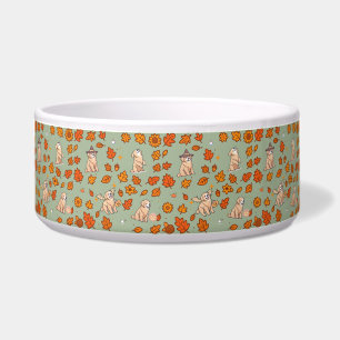 Golden Retriever Dog Bowl Halloween Floral Pet